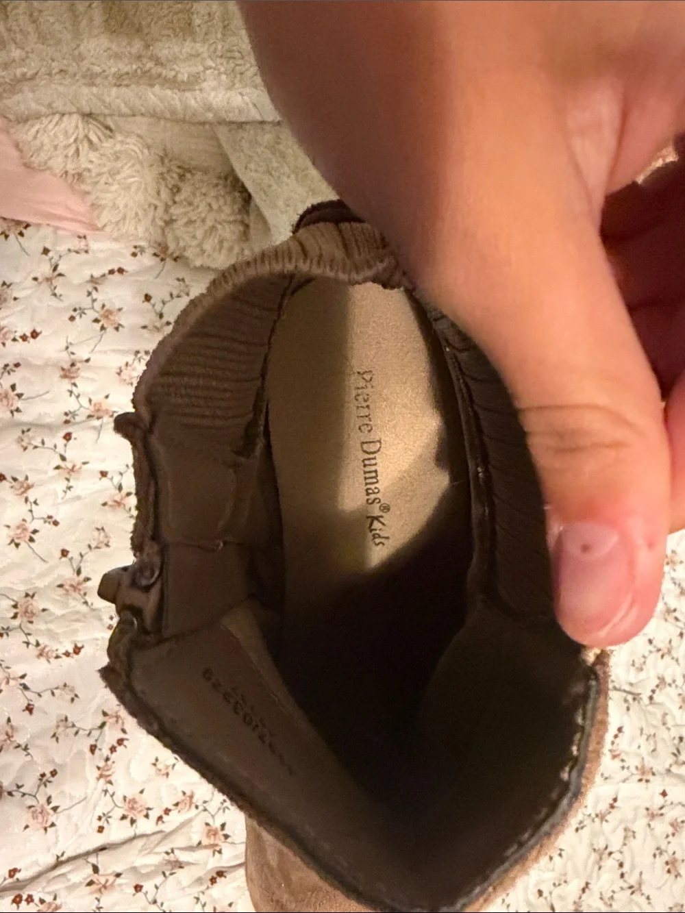 Size 4 Pierre Dumas Tan Suede Wedge Ankle Booties